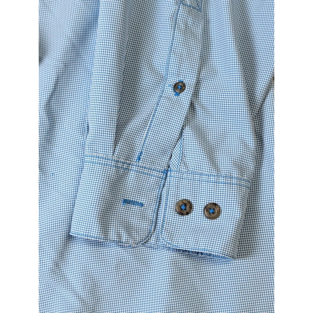 Magellan Outdoors Men's XL Fish Gear Shirt Relaxed Fit Long Sleeve Blue Check - Picture 5 of 14